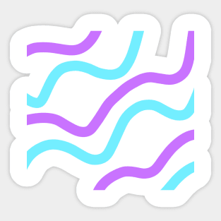 Blue purple watercolor stripes art Sticker